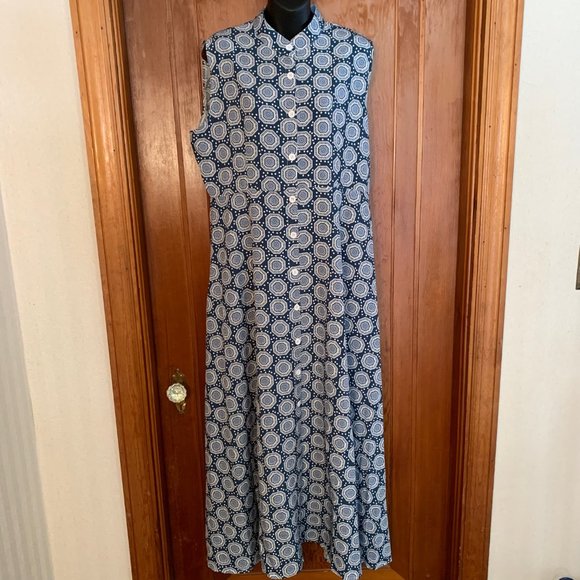 ShiLong Fashion Red Medallion Sleeveless Maxi Shirt Dress Size XXL** - Picture 10 of 10